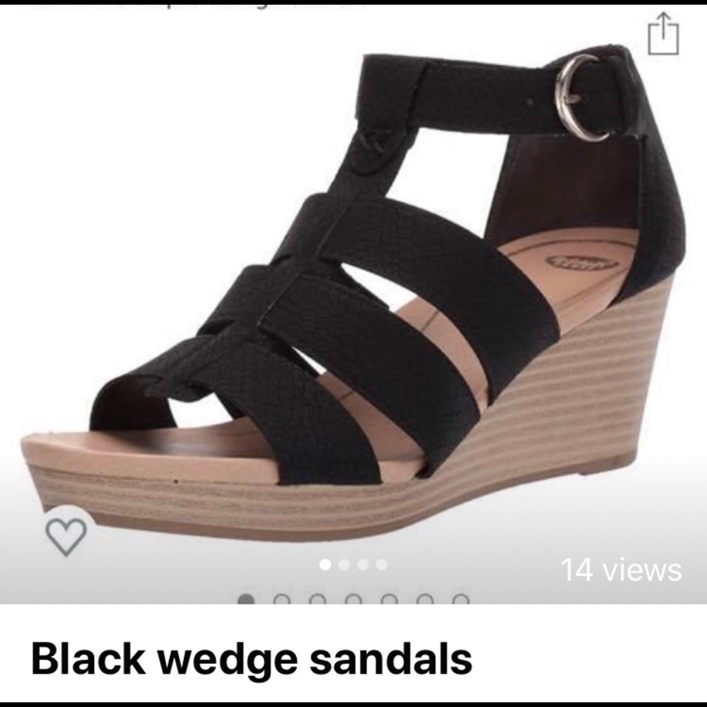 Dr. Scholls black wedge sandals